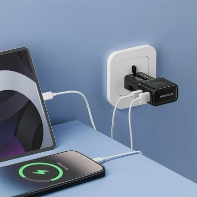 Porodo Universal Travel Pocket Charger - Black